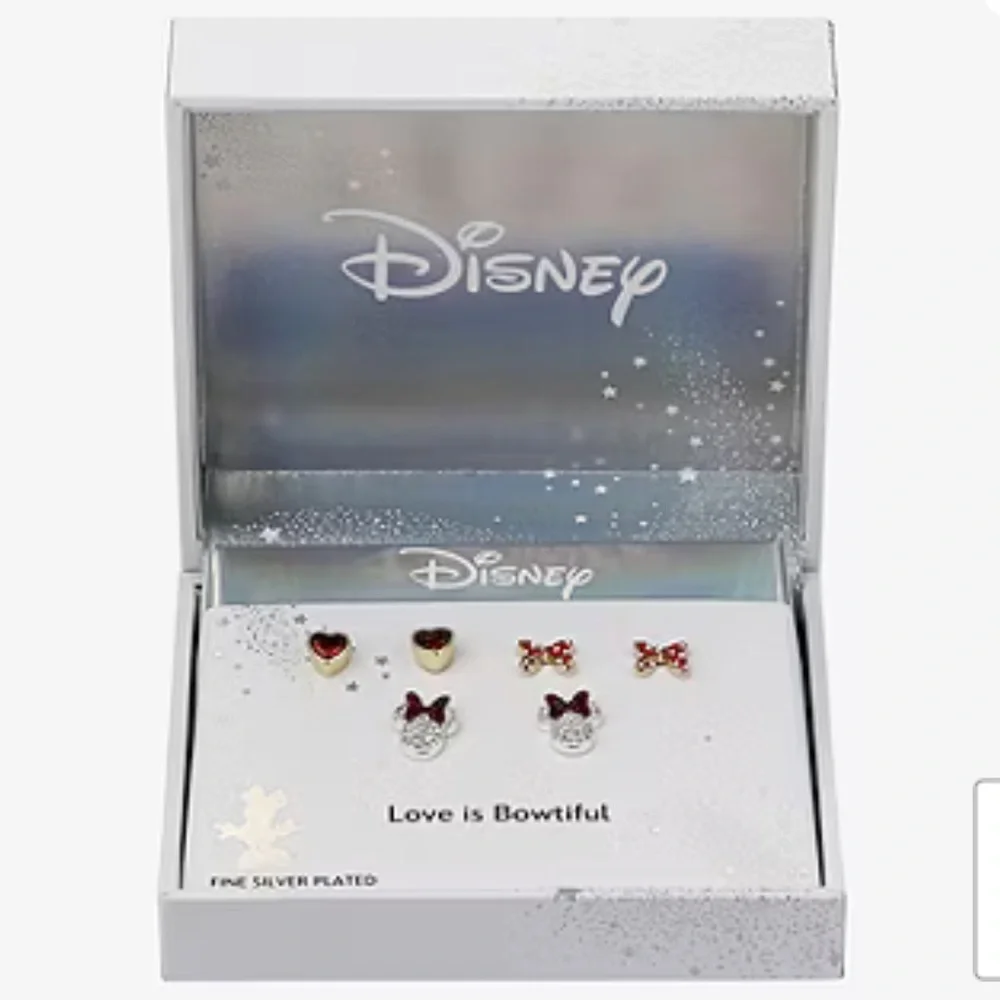 Disney Classics Jewelry | Minnie Mouse Bow Earrings Set